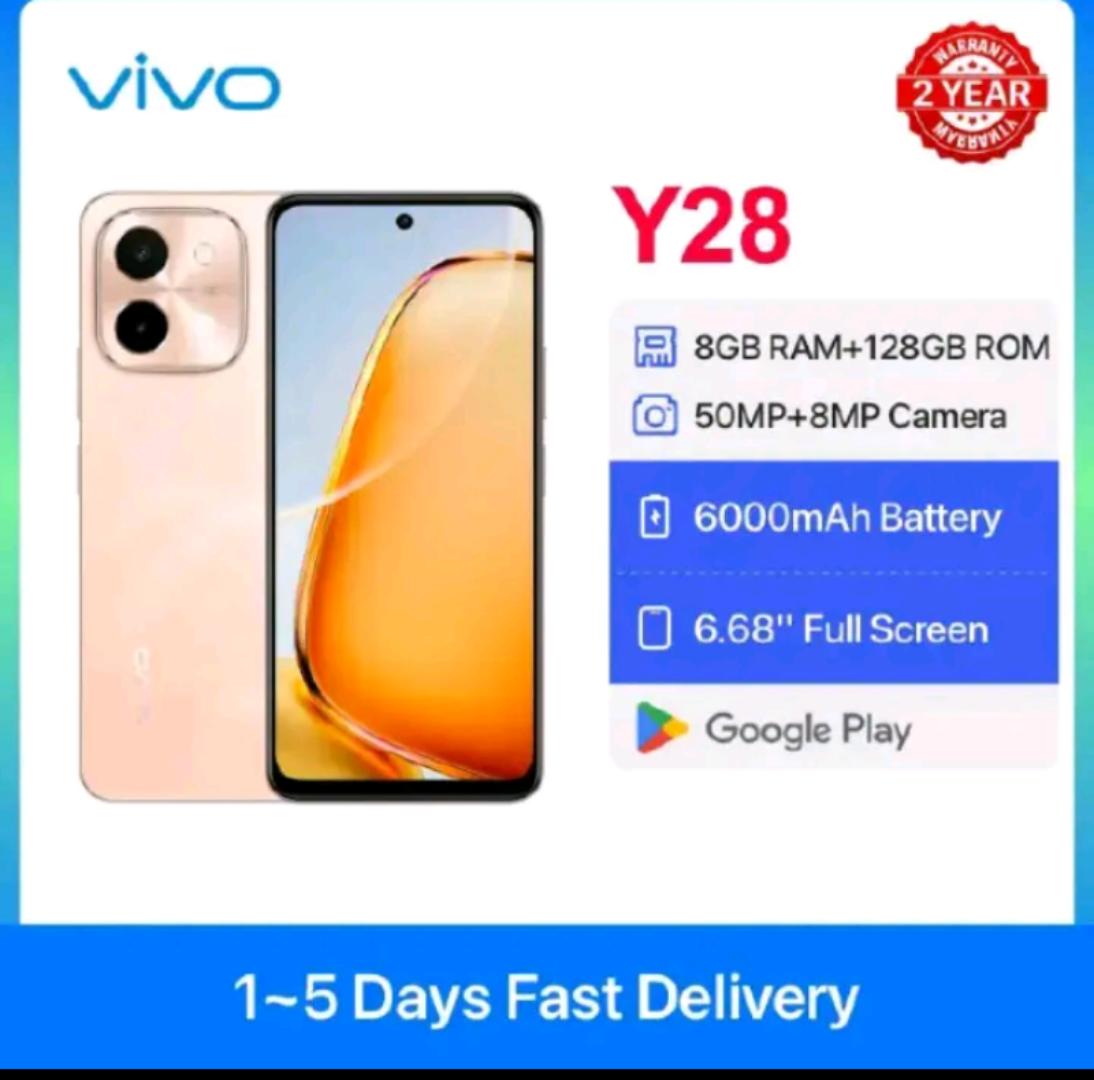 SUPER DEALS VIVO Y28 6.68'' 128GB Storage + 8GB RAM Upto 16GB RAM 50MP Camera 6000mAh with 44 WATTS Flash Charge Dual SIM Smart Phones