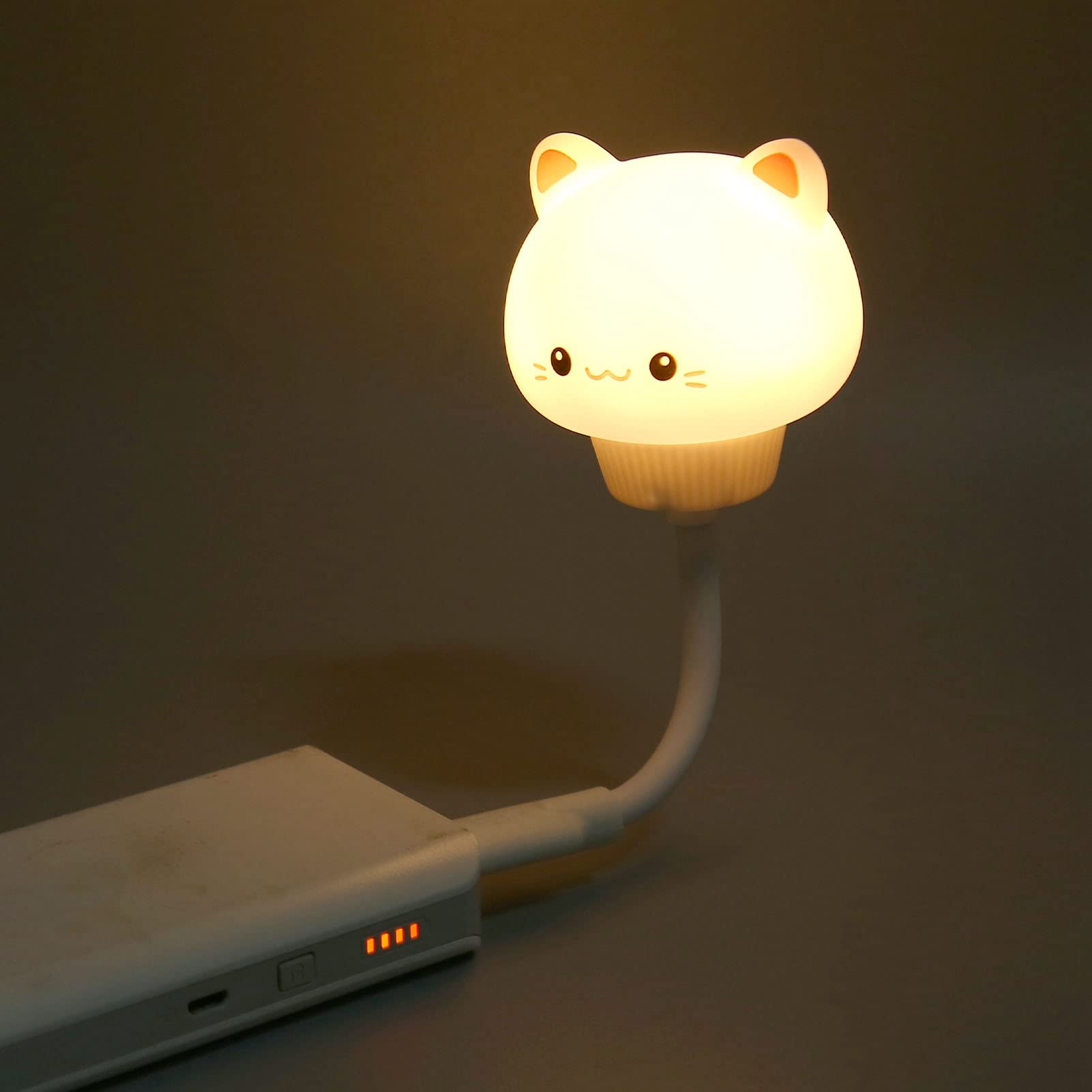 USB Night Light, Voice Control Cat Night Light LED Nursery Bedside Portable Cute Nursery Night Lamp for Baby Girls Bedrooms Living Room