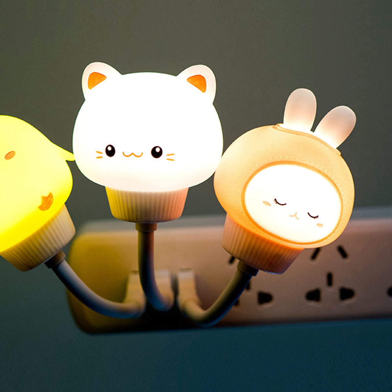 USB Night Light, Voice Control Cat Night Light LED Nursery Bedside Portable Cute Nursery Night Lamp for Baby Girls Bedrooms Living Room
