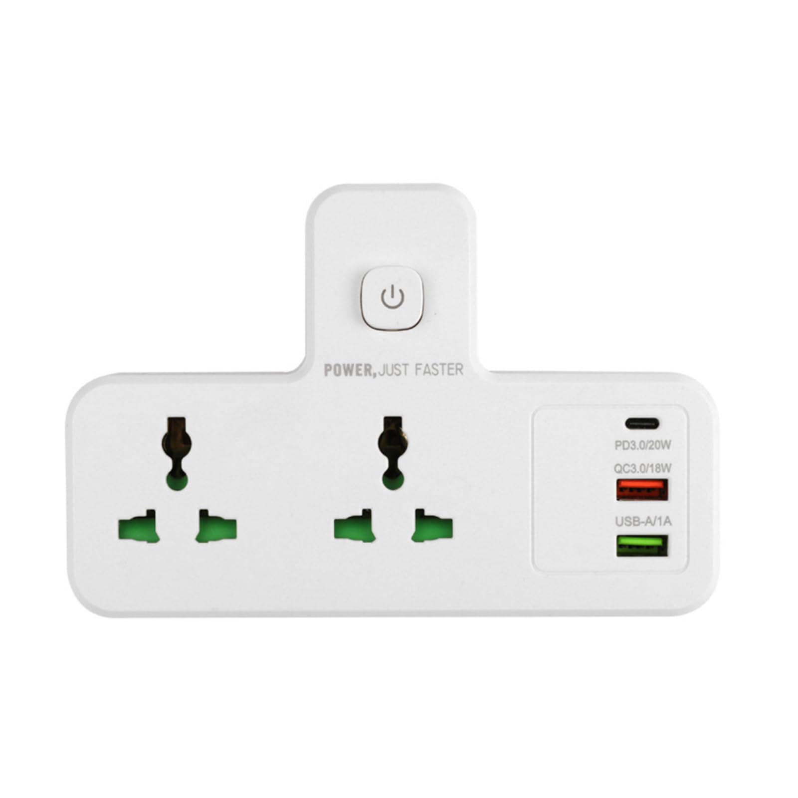 Standard Multi Plug Expansion Socket,Multifunctional Row Plug, Multi Hole Power Strip, One To Multiple Hole Household Use, 2-way Power Socket Extender, 2 USB Ports And A Type-C inter