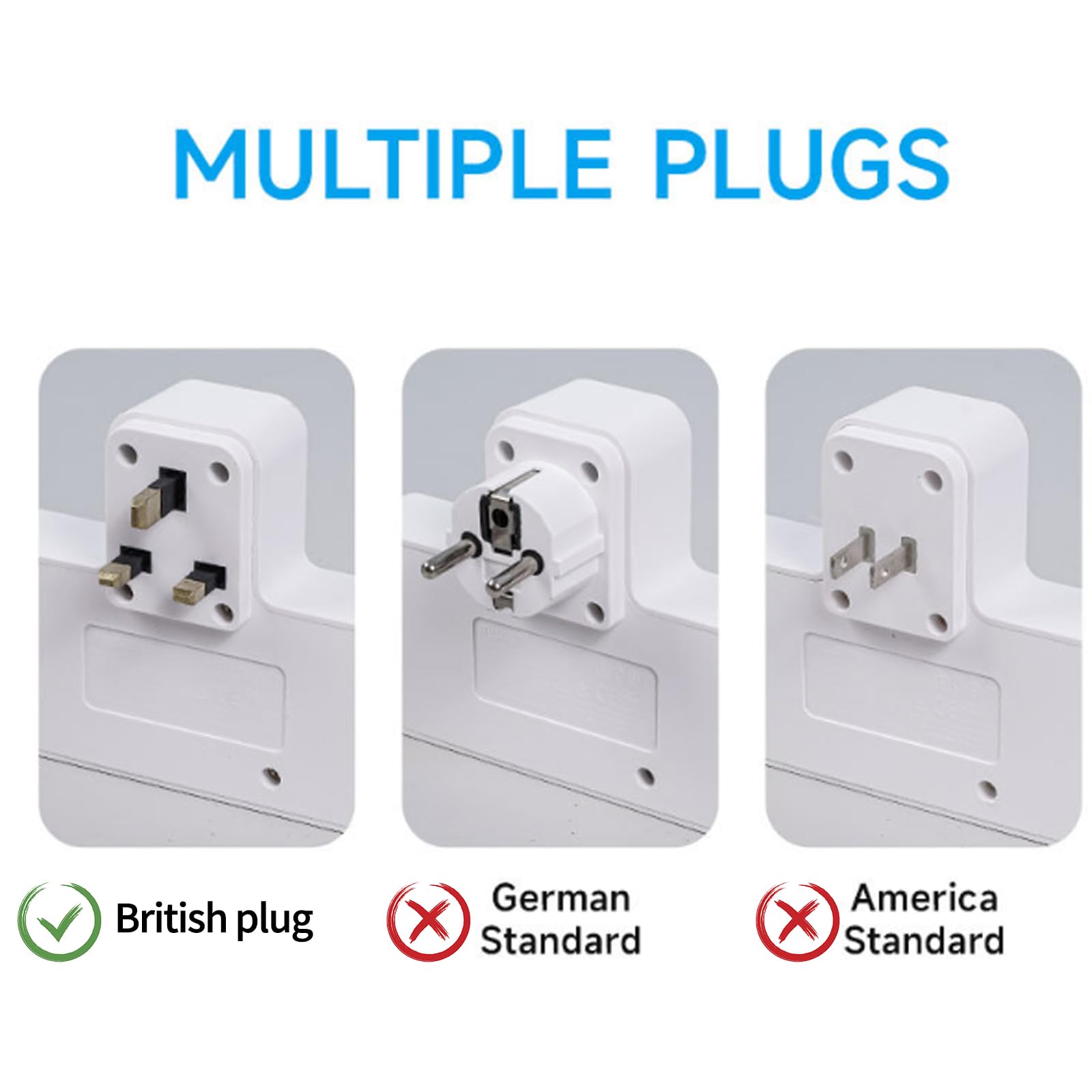 Standard Multi Plug Expansion Socket,Multifunctional Row Plug, Multi Hole Power Strip, One To Multiple Hole Household Use, 2-way Power Socket Extender, 2 USB Ports And A Type-C inter
