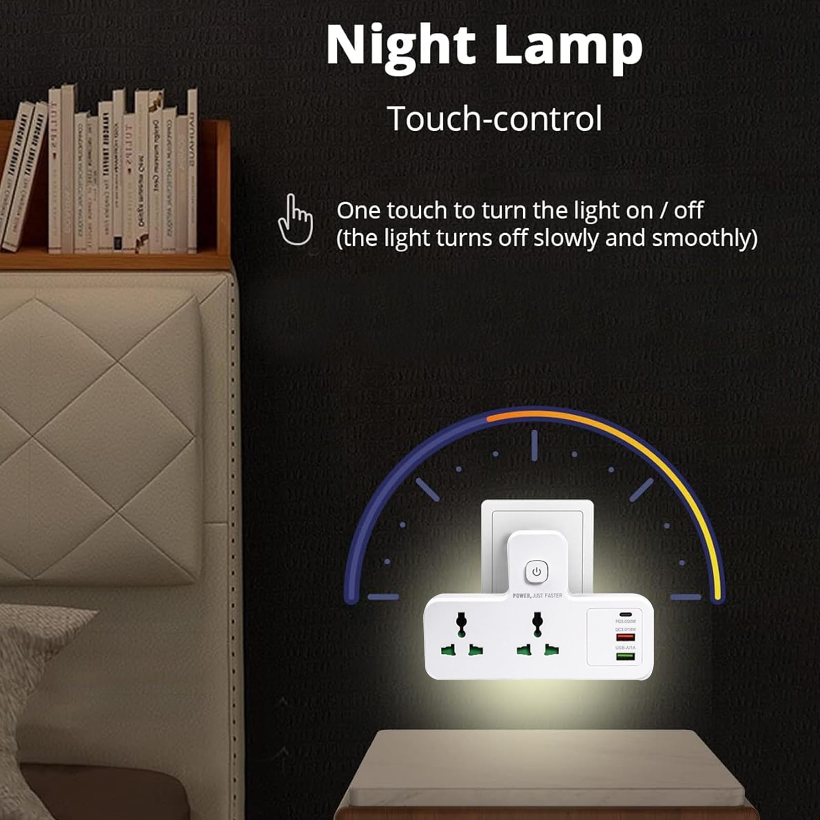 Standard Multi Plug Expansion Socket,Multifunctional Row Plug, Multi Hole Power Strip, One To Multiple Hole Household Use, 2-way Power Socket Extender, 2 USB Ports And A Type-C inter