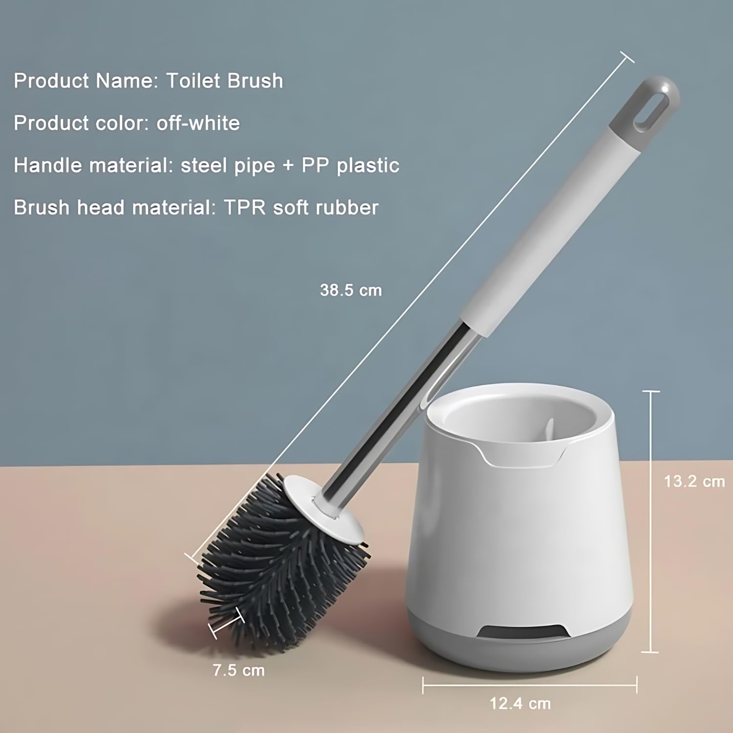 Premium Silicone Toilet Brush Bathroom Accessories and Holder Set, Non-Slip Handle, TPR Soft Bristles, Wall-Mounted Stainless Handle Can Clean Around Edges (Pack of 1)