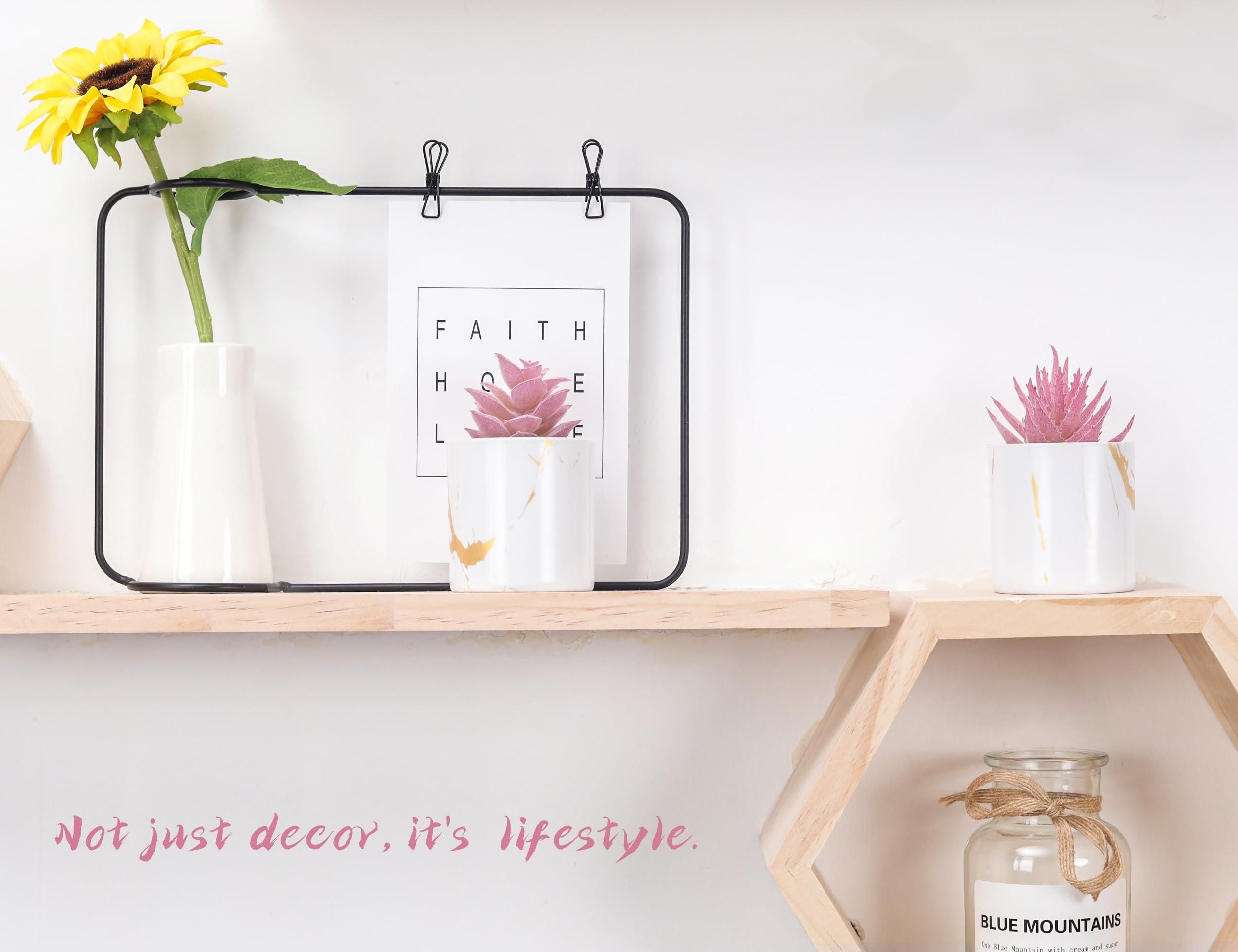 Set of 2 Succulents Plants Artificial Mini Fake Succulents Plants for Office Desk Accessories for Women Pink Home Vanity Decor