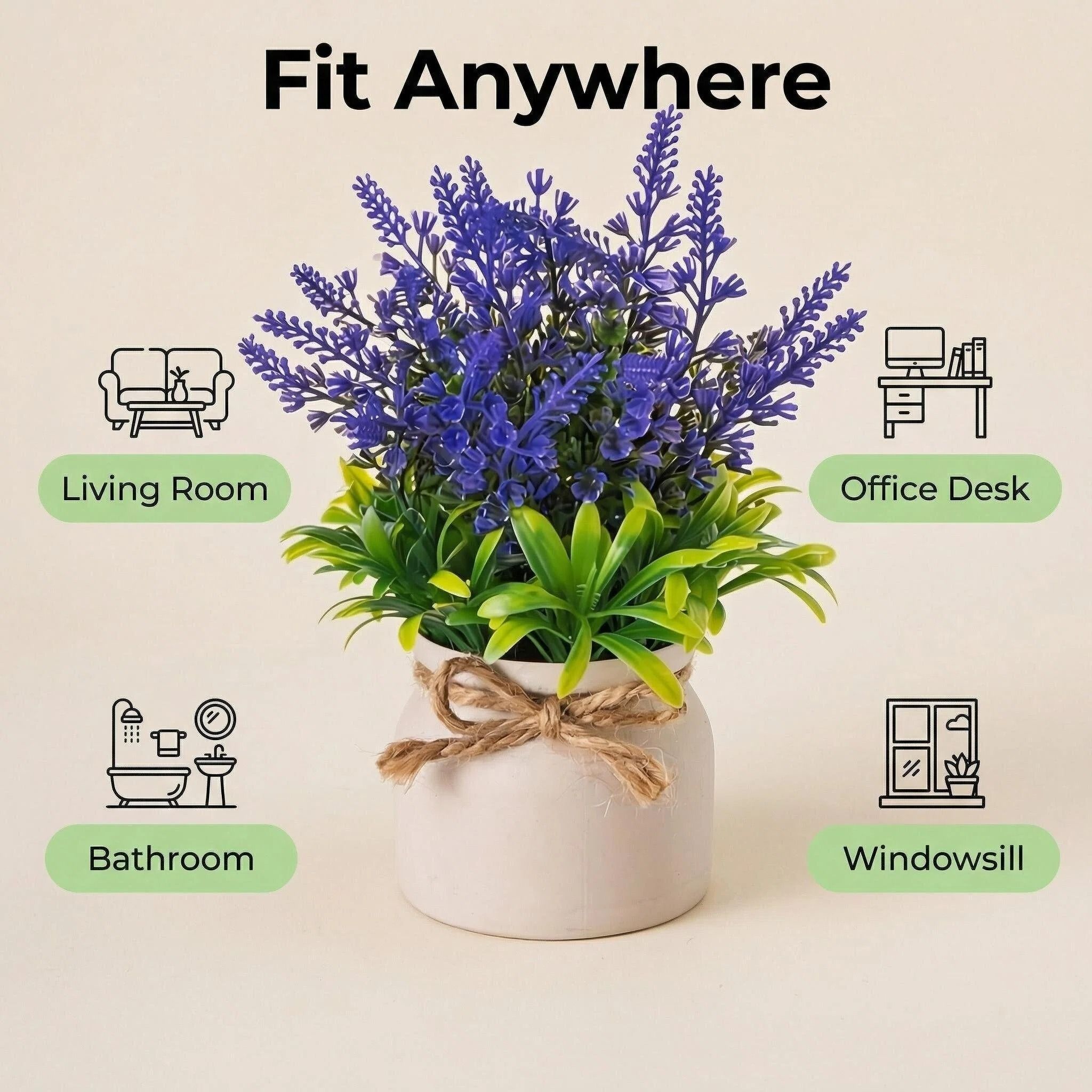 Artificial Pot Flowers Small Fake Plants with Pot Mini Potted Plants for House Office Tabletop Decoration