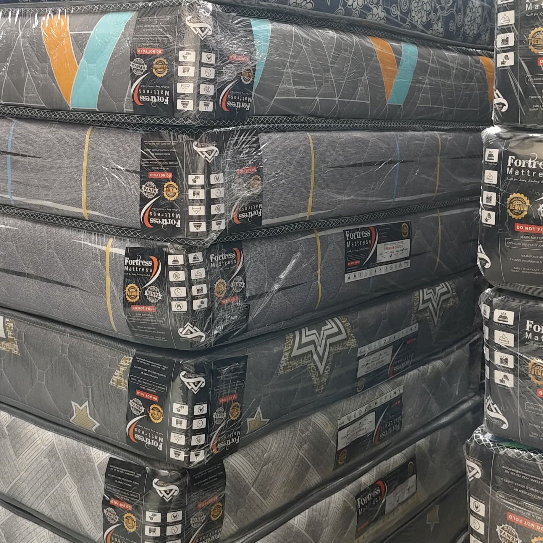 Fortress Premium Mattress [Greyish 08] - Orthopedic - Long Lasting - High Density- High Quality - Quilted Mattress
