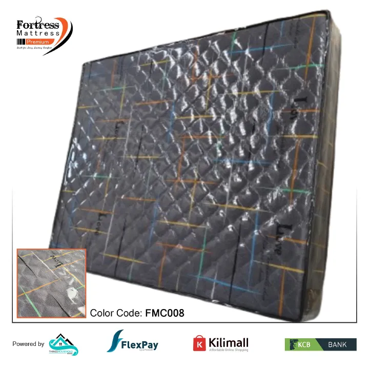 Fortress Premium Mattress [Greyish 08] - Orthopedic - Long Lasting - High Density- High Quality - Quilted Mattress