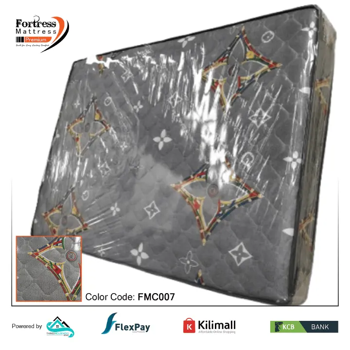 Fortress Premium Mattress [Greyish 07] - Orthopedic - Long Lasting - High Density- High Quality - Quilted Mattress