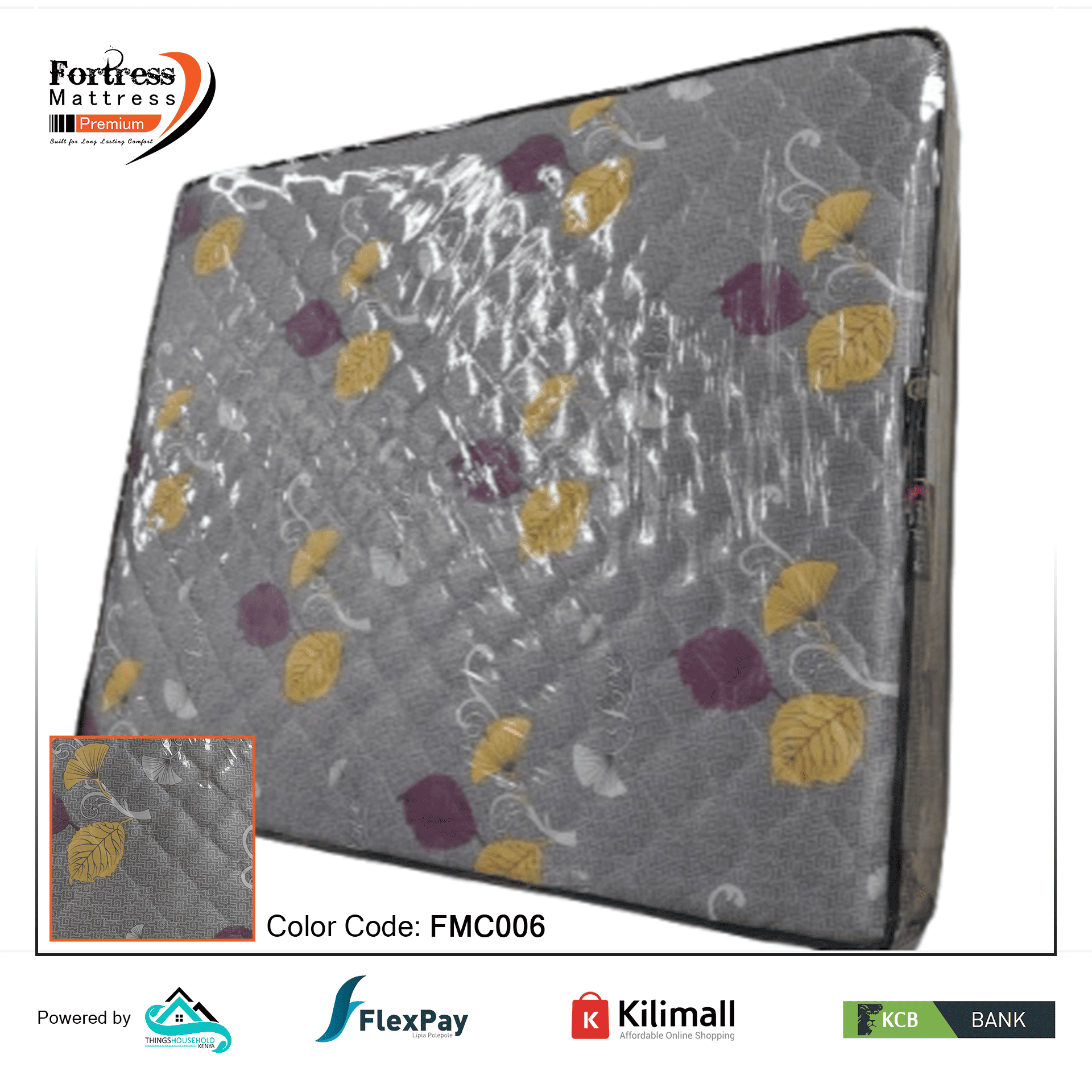 Fortress Premium Mattress [Greyish 06] - Orthopedic - Long Lasting - High Density- High Quality - Quilted Mattress