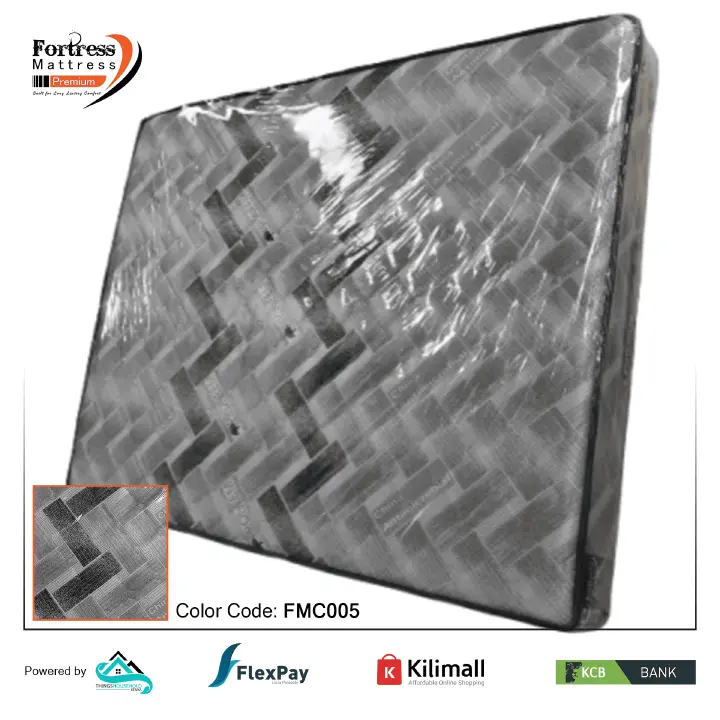 Fortress Premium Mattress [Greyish 05] - Orthopedic - Long Lasting - High Density- High Quality - Quilted Mattress