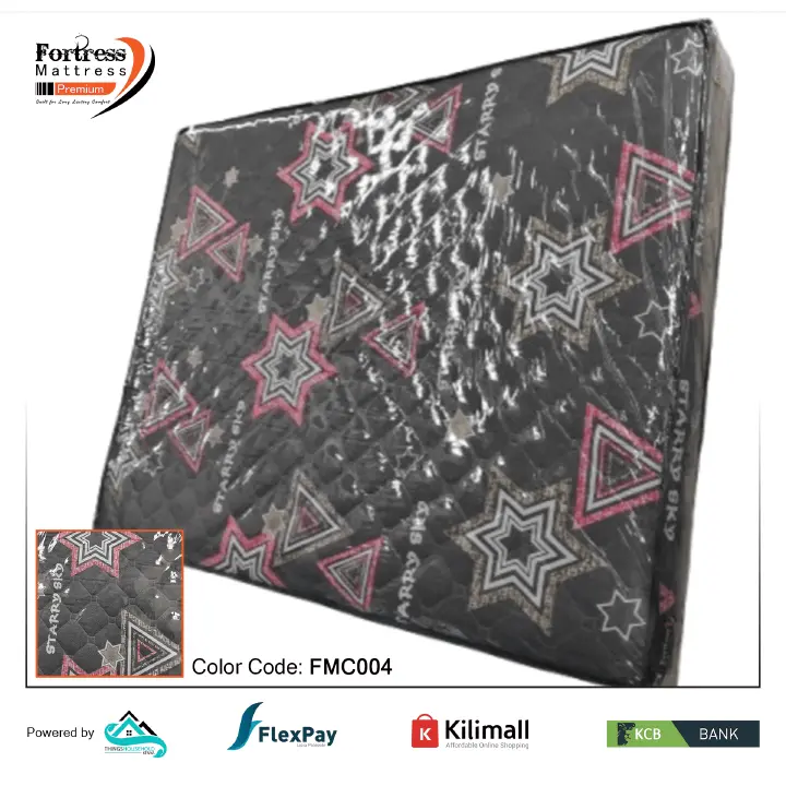 Fortress Premium Mattress [Greyish 04] - Orthopedic - Long Lasting - High Density- High Quality - Quilted Mattress
