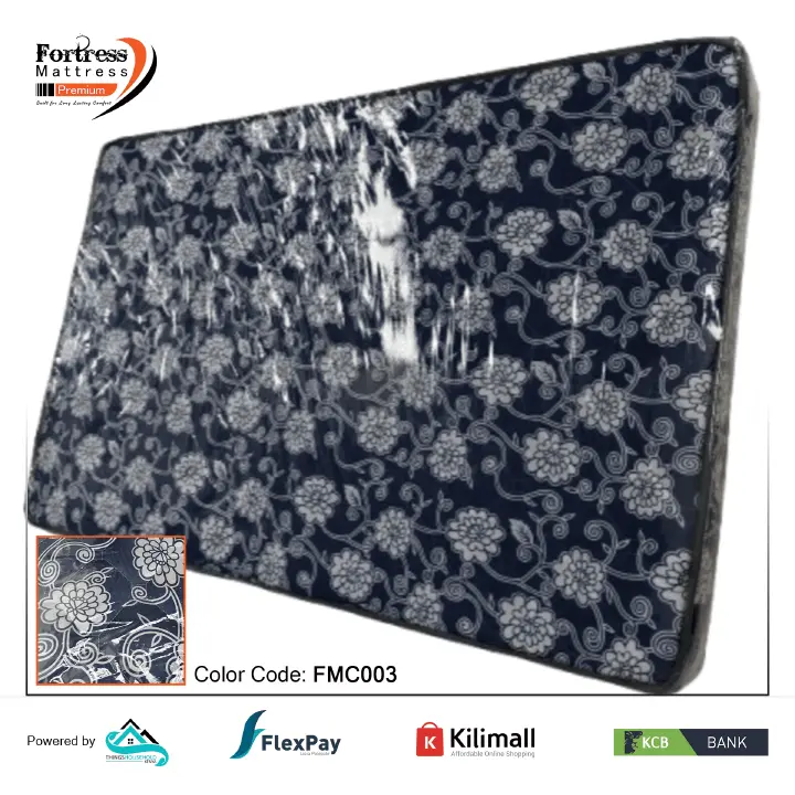 Fortress Premium Mattress [Bluish 03] - Orthopedic - Long Lasting - High Density- High Quality - Quilted Mattress