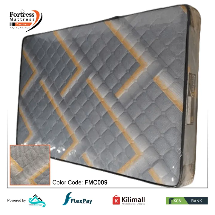 Fortress Premium Mattress [Greyish 09] - Orthopedic - Long Lasting - High Density- High Quality - Quilted Mattress