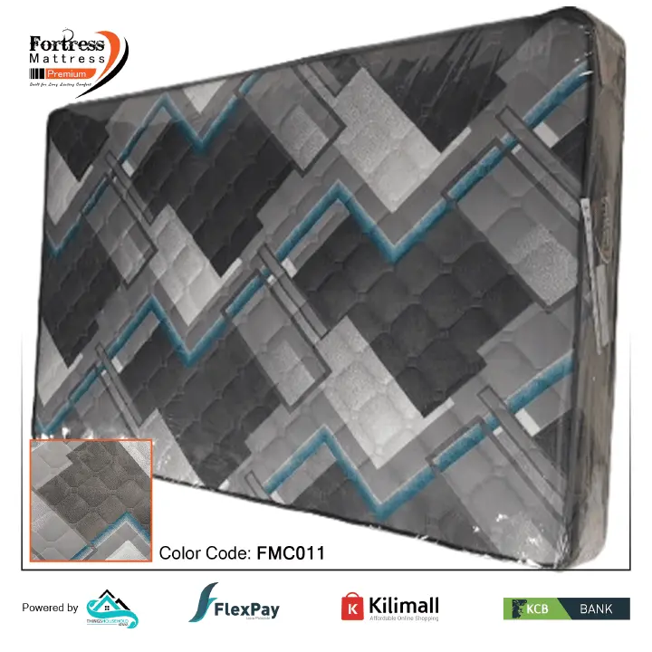 Fortress Premium Mattress [Greyish 11] - Orthopedic - Long Lasting - High Density- High Quality - Quilted Mattress