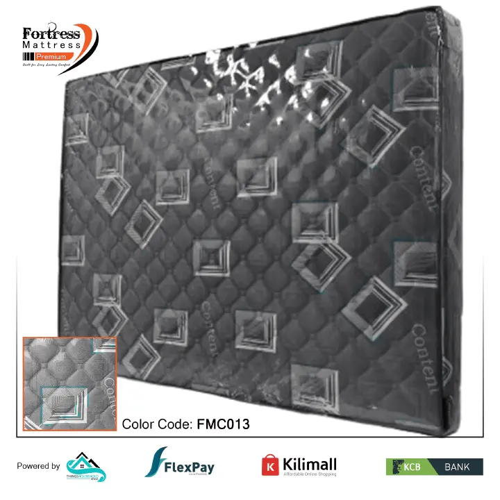 Fortress Premium Mattress [Greyish 13] - Orthopedic - Long Lasting - High Density- High Quality - Quilted Mattress