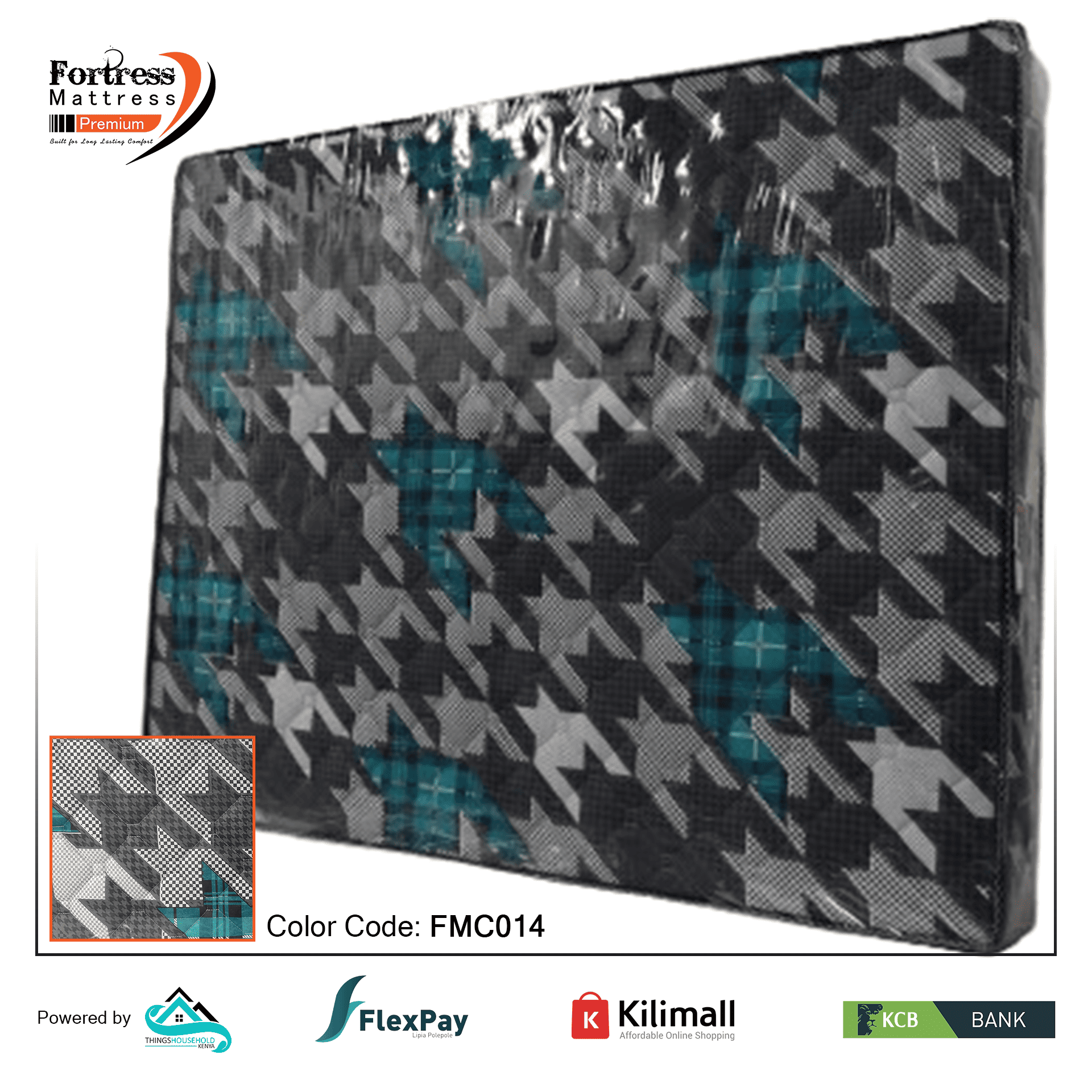 Fortress Premium Mattress [Greyish 14] - Orthopedic - Long Lasting - High Density- High Quality - Quilted Mattress