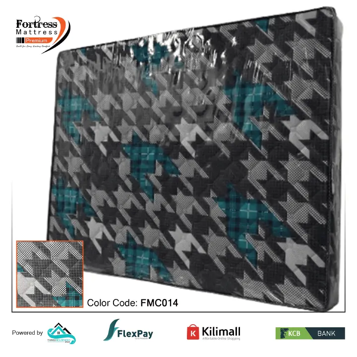 Fortress Premium Mattress [Greyish 14] - Orthopedic - Long Lasting - High Density- High Quality - Quilted Mattress