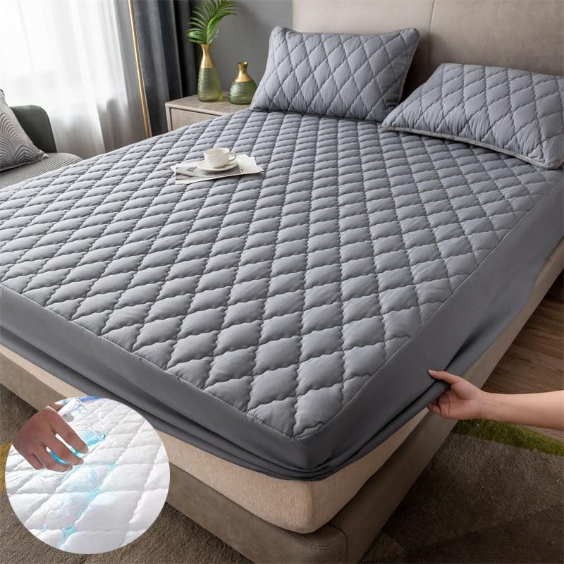 Luxury Quilted Water Proof Mattress Protector Mattress Cover (No Pillowcases) - Random Color Dispatch
