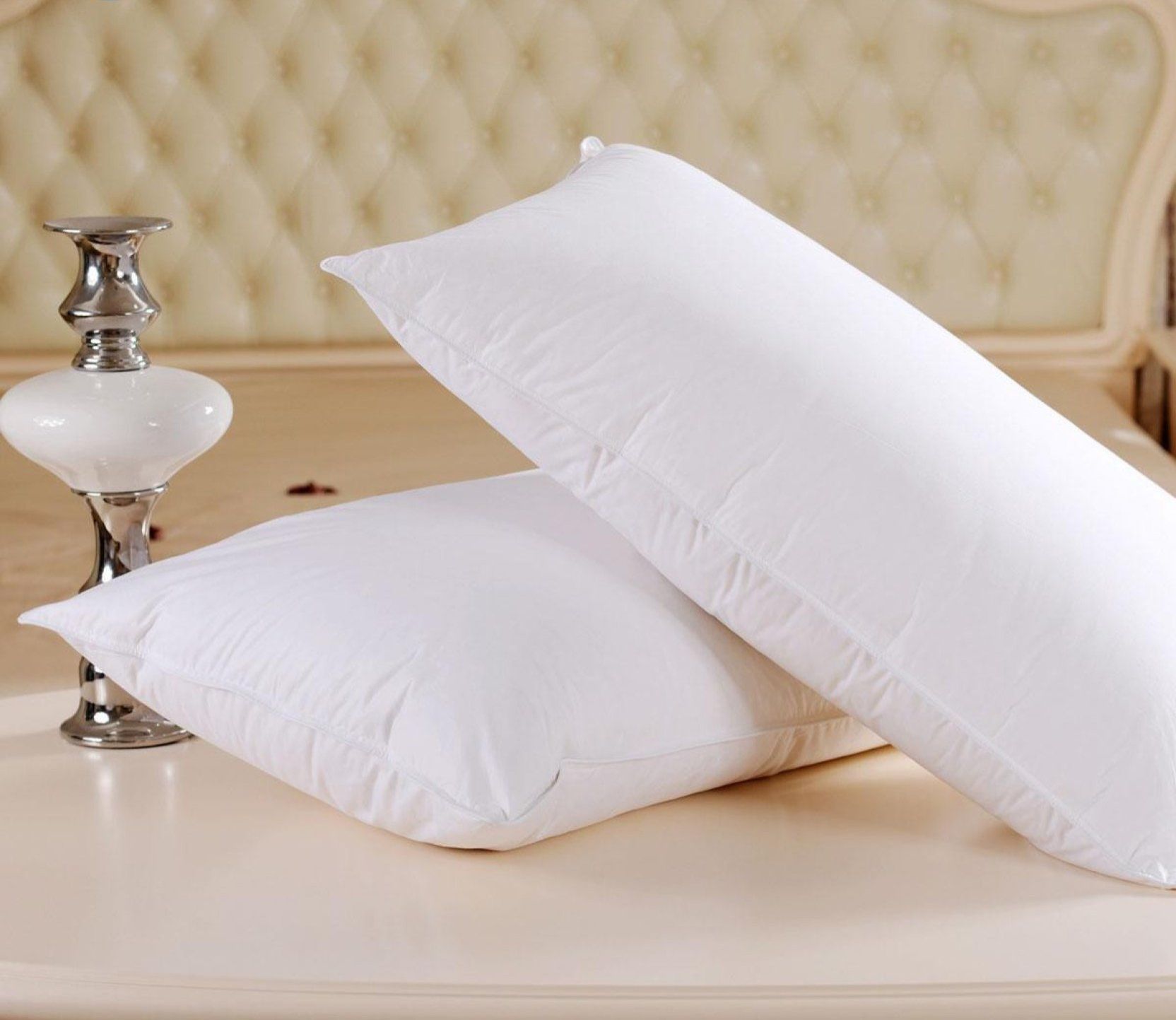2pc Luxury Soft Fibre Luxury Bed Pillows 800gms - Random Color Dispatch