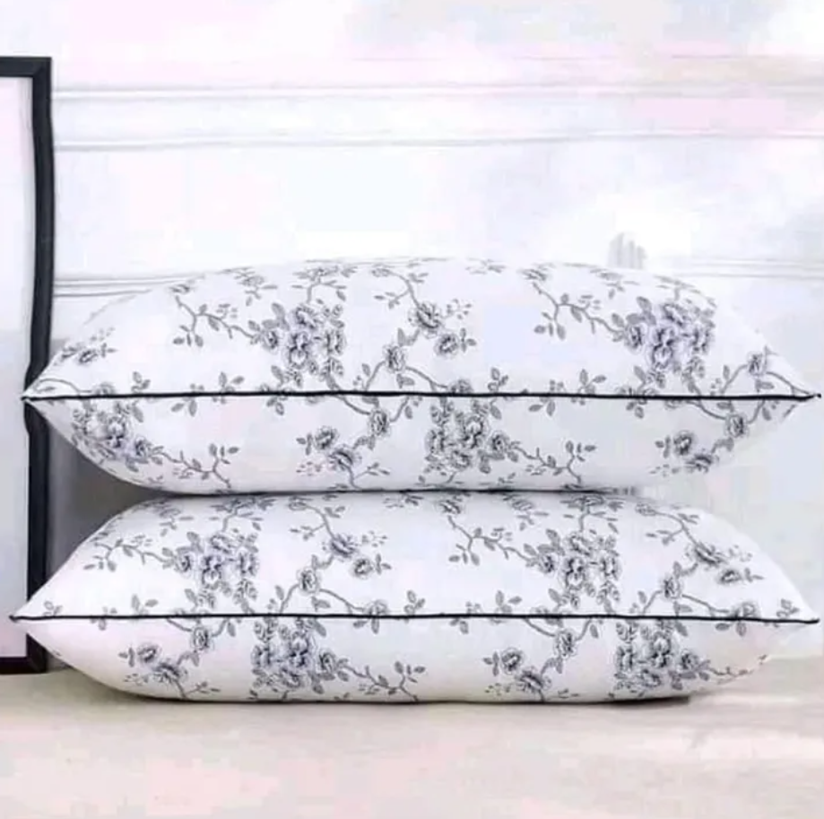 2pc Luxury Soft Fibre Luxury Bed Pillows 800gms - Random Color Dispatch