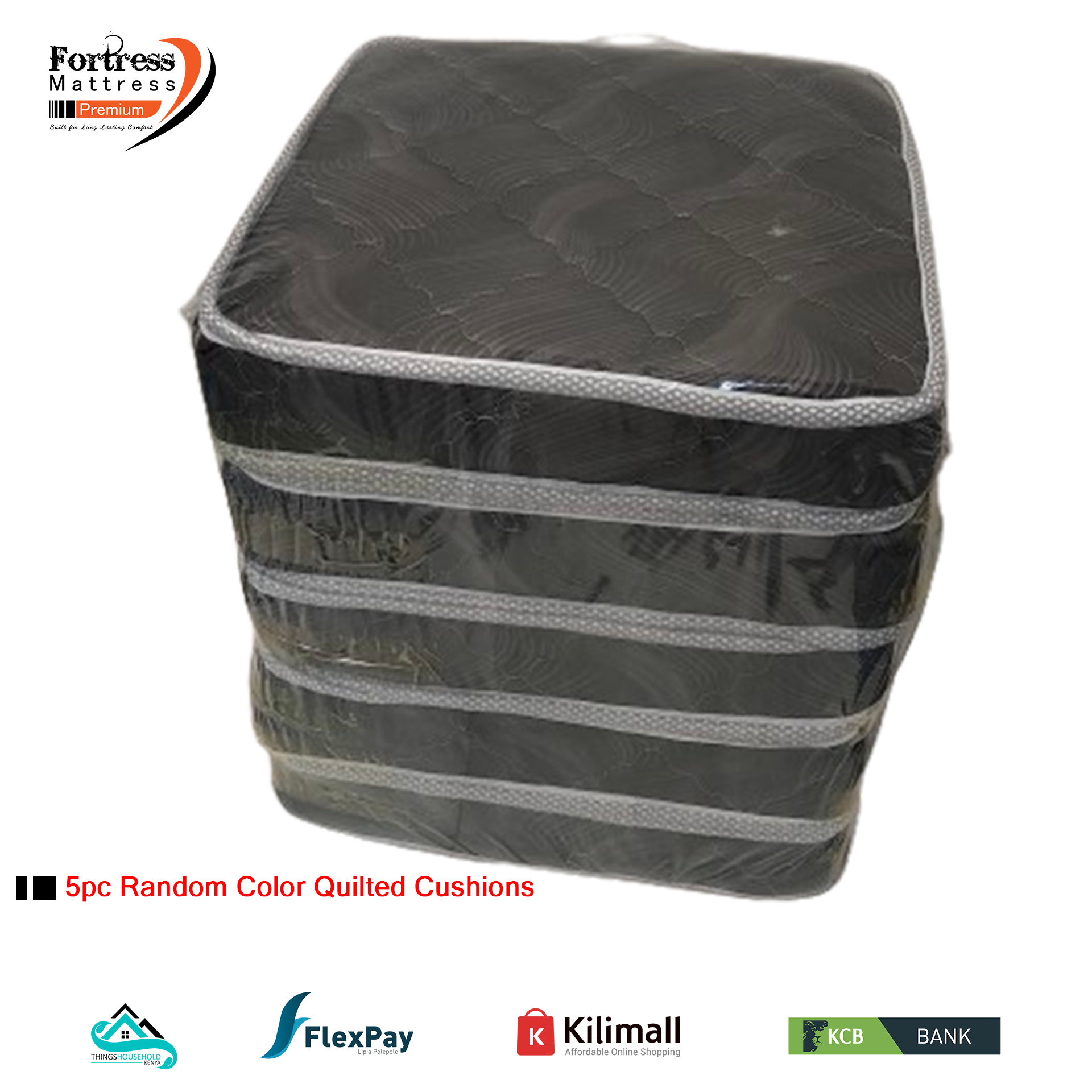 4inch High Density Sofa Cushions (5pc Random Color Dispatch) Long Lasting - High Density- High Quality - Quilted or Furnished Cushions - 20x20x4in