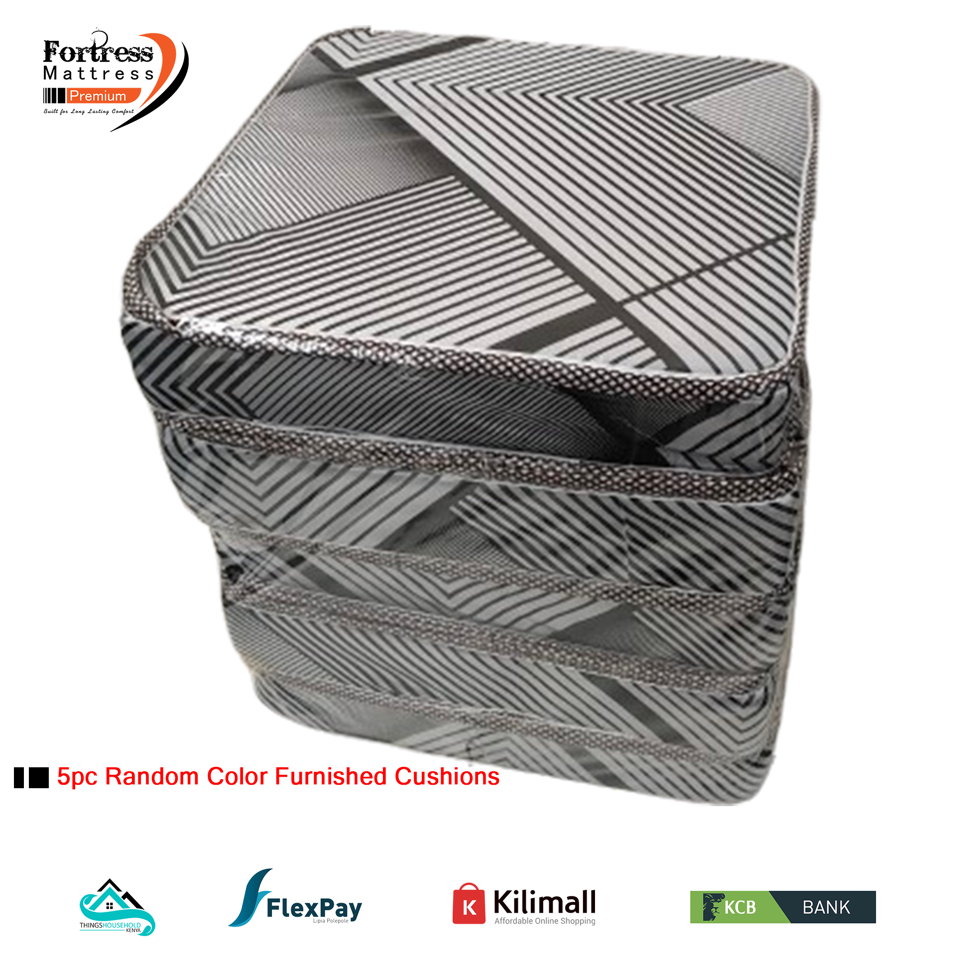 4inch High Density Sofa Cushions (5pc Random Color Dispatch) Long Lasting - High Density- High Quality - Quilted or Furnished Cushions - 20x20x4in