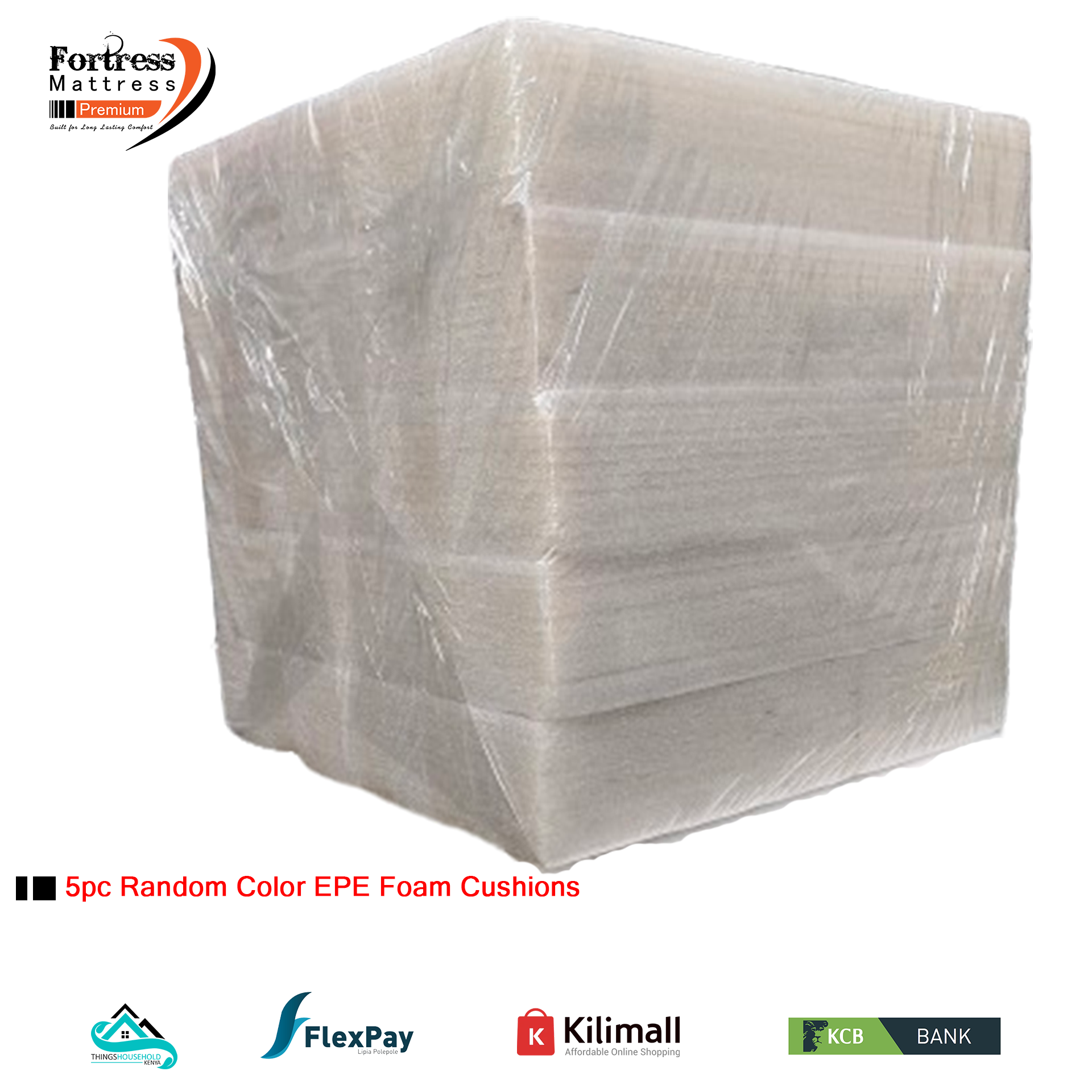 4inch High Density Sofa Cushions (5pc Random Color Dispatch) Long Lasting - High Density- High Quality - Quilted or Furnished Cushions - 20x20x4in