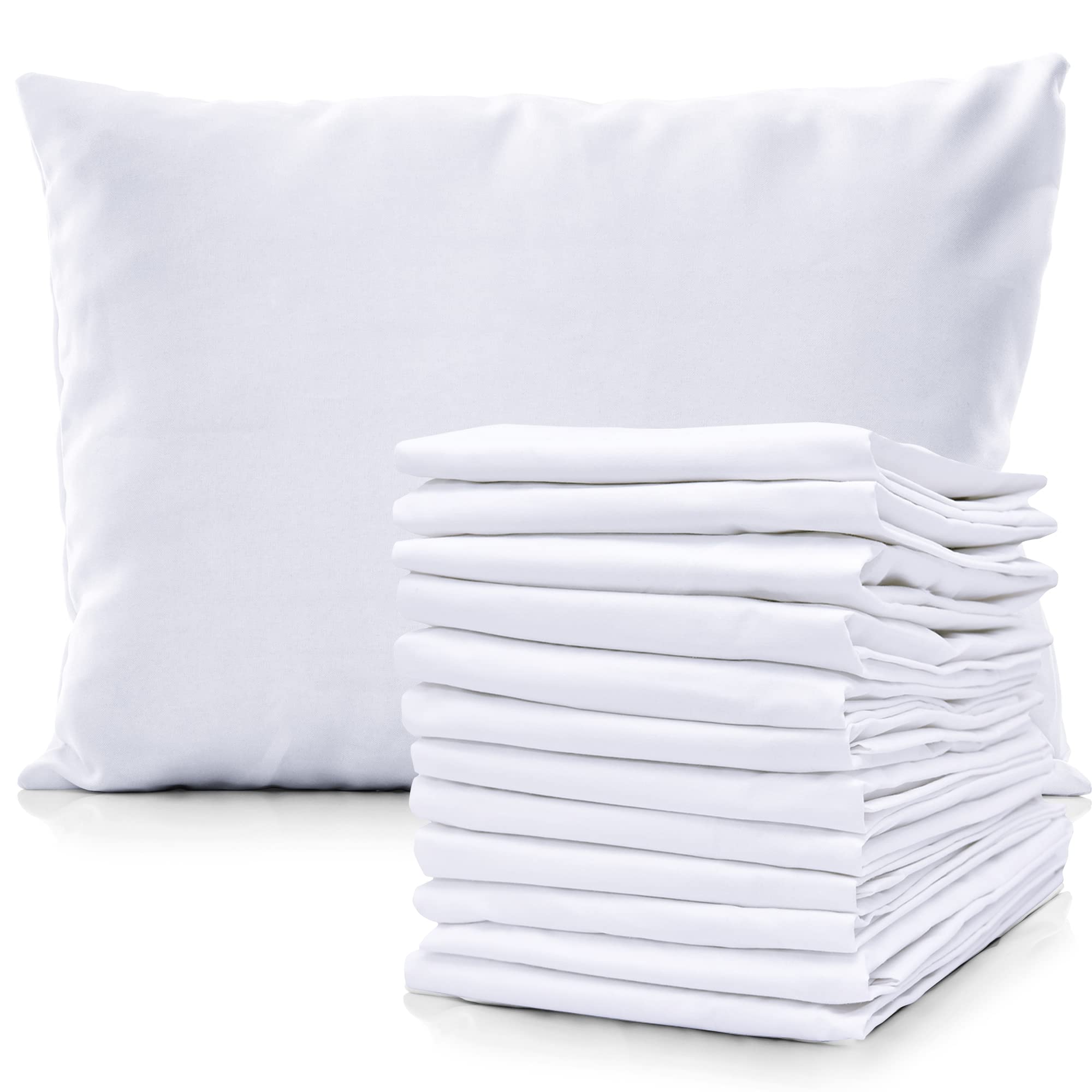 Luxury White 100% Cotton Pillowcases Set of 2 (Pillows not Included) - Standard Size Soft Breathable Hotel Quality Bed Pillow Cases for Side Back Stomach Sleepers, Hypoallergenic & Easy Care,