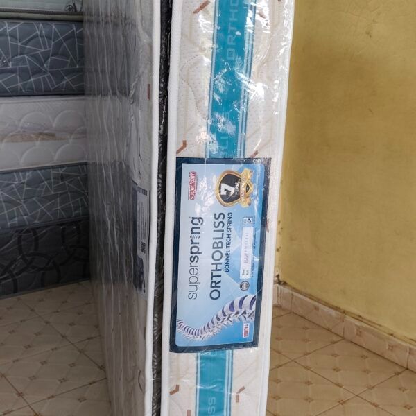 OrthoBliss Spring Mattress 12-Inch Random Color Dispatch Bonnel Spring Orthopedic with Double Pillow Top 5-Year Warranty