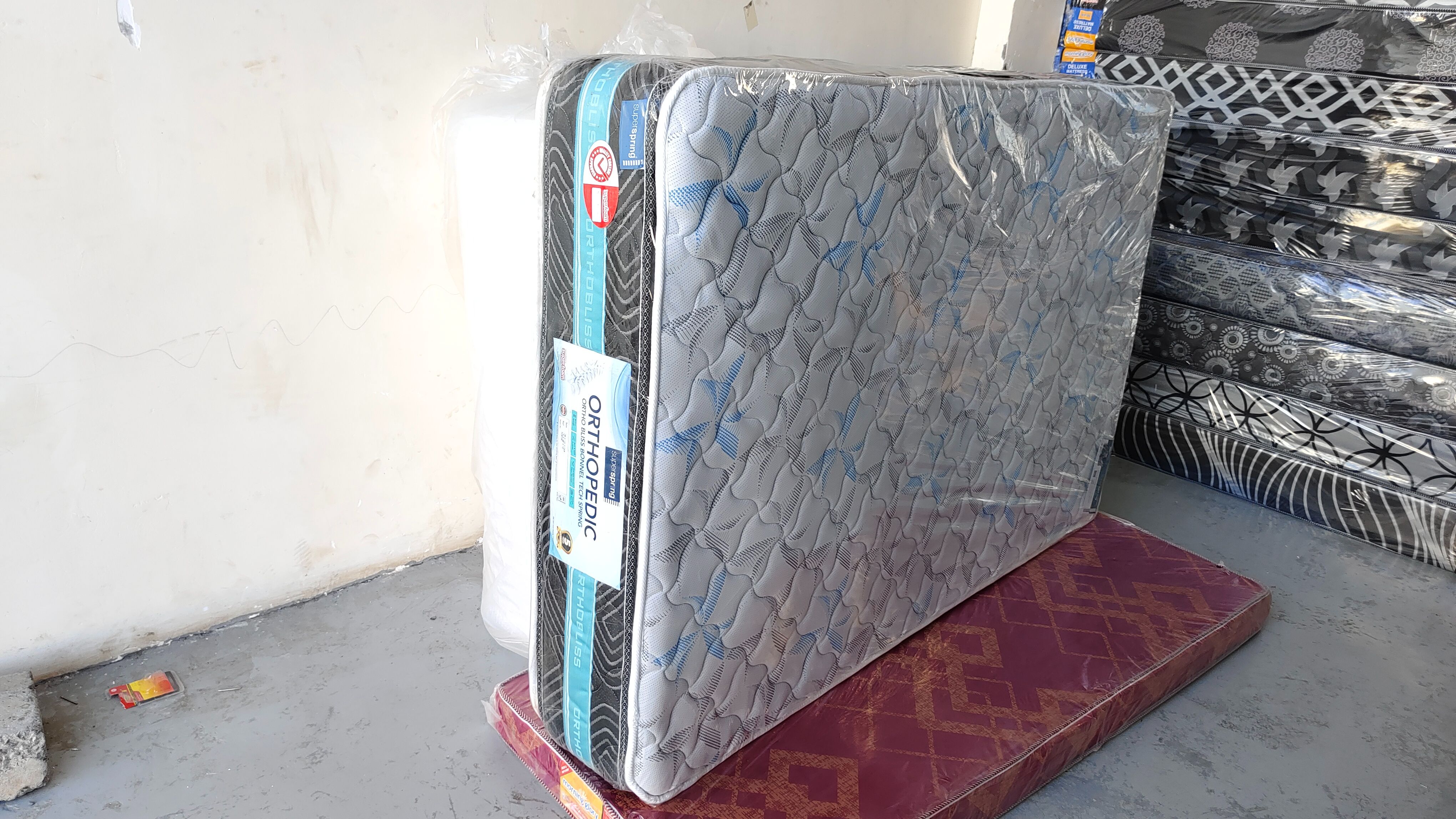 OrthoBliss Spring Mattress 12-Inch Random Color Dispatch Bonnel Spring Orthopedic with Double Pillow Top 5-Year Warranty