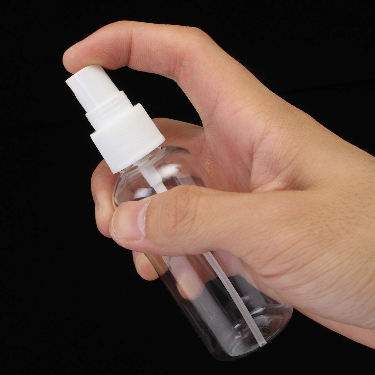 OFFER!!! 50ml Empty Plastic Transparent Refillable Fine Mist Spray Bottle/Atomizer spray bottle/perfume travelling bottle/Mist Pump and Cap, for Home/Travel/Beauty/Makeup/Sanitizer