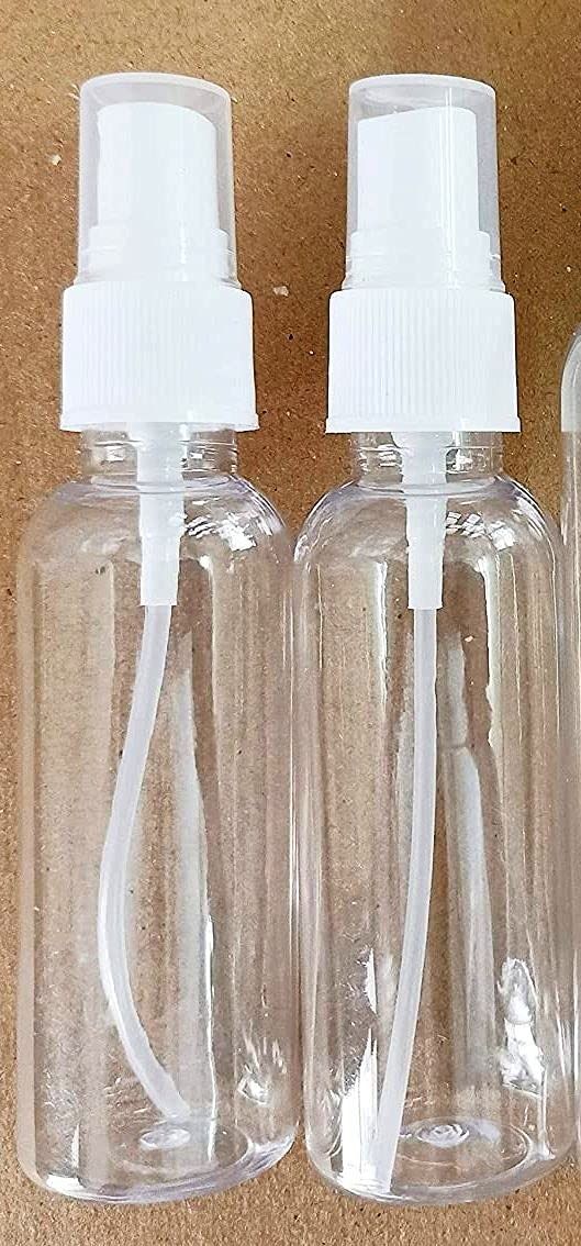 OFFER!!! 50ml Empty Plastic Transparent Refillable Fine Mist Spray Bottle/Atomizer spray bottle/perfume travelling bottle/Mist Pump and Cap, for Home/Travel/Beauty/Makeup/Sanitizer