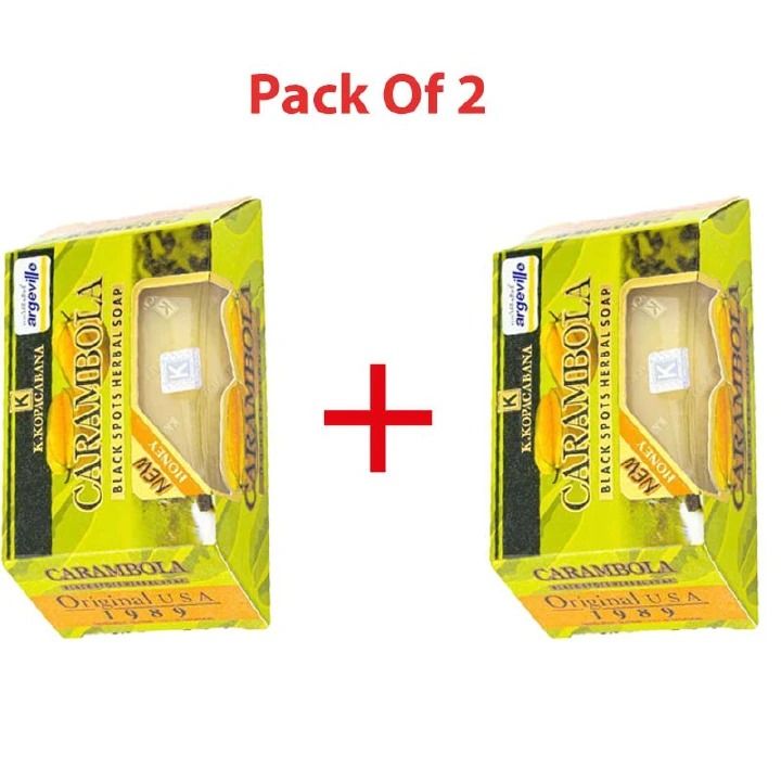 OFFER !!! Pack of 2 Argeville Carambola Plus Honey Anti-acne Wrinkles Black Spots Herbal/Carambola Herbal Soap -for Pimples & Blackheads Soap 120 Grams