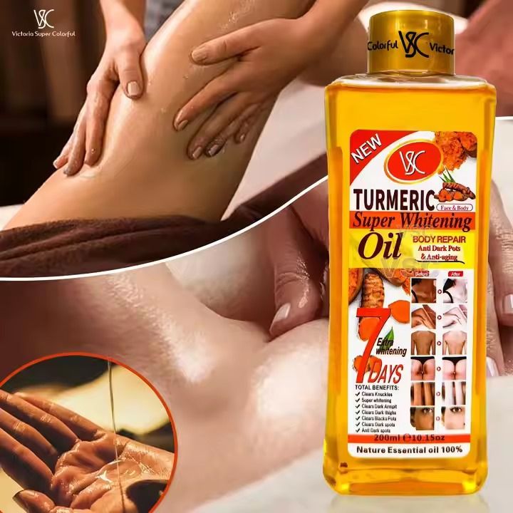 Top Quality Hot Sell Tumeric Oil for Skin Lightening 200ml Gold Whitening Body Turmeric Super Whitening Oil
