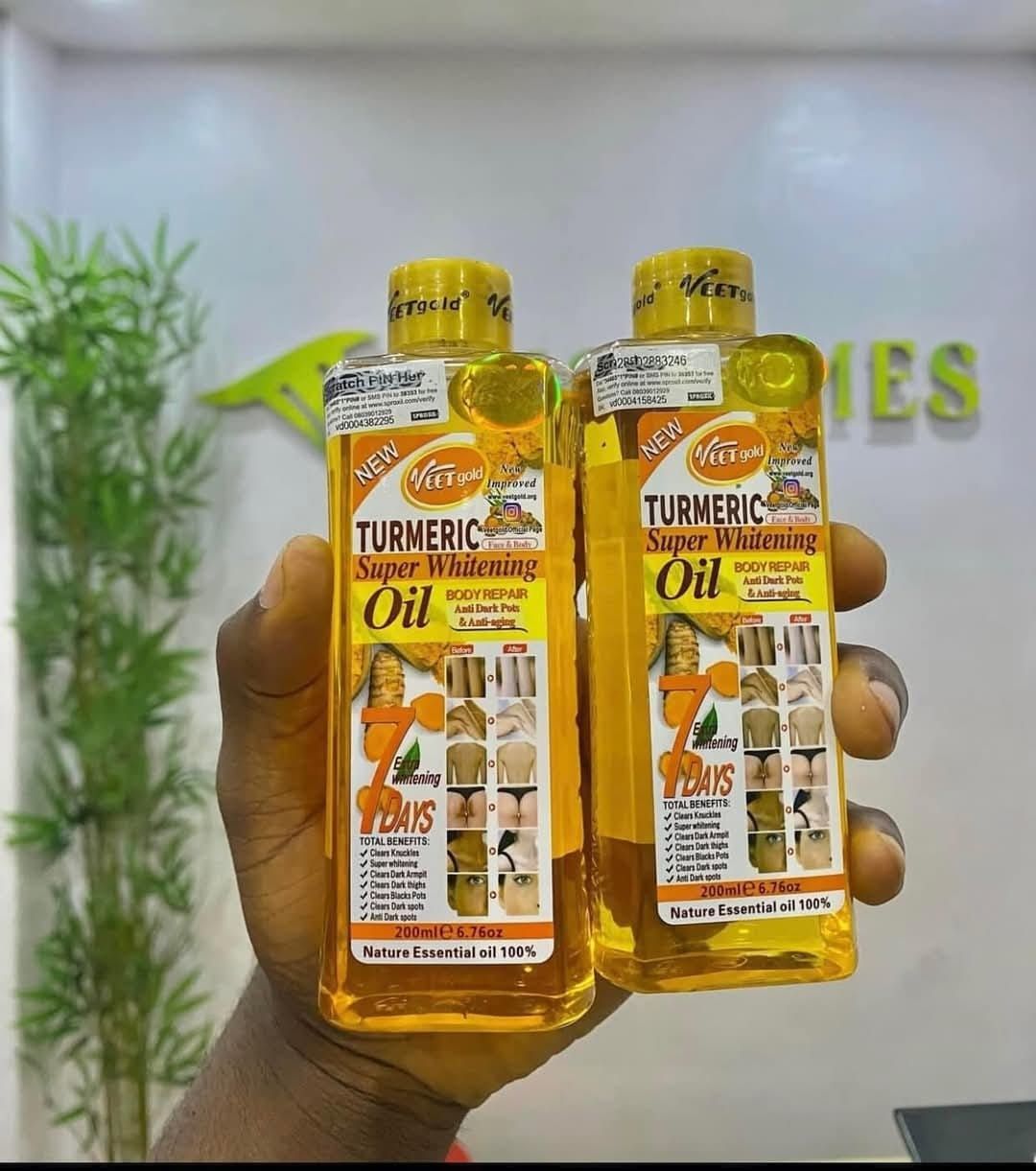 Top Quality Hot Sell Tumeric Oil for Skin Lightening 200ml Gold Whitening Body Turmeric Super Whitening Oil