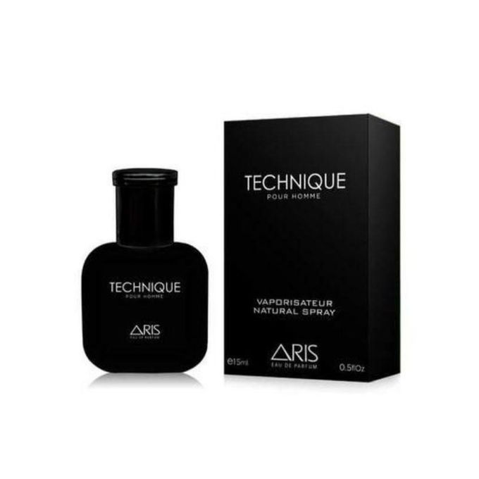 Aris Technique Perfume – 15ml Mini, 100ml EDP & 200ml Body Spray | Invigorating Spicy-Floral Blend with Warm Woods & Sandalwood Base (Each Sold Separately from Selection)