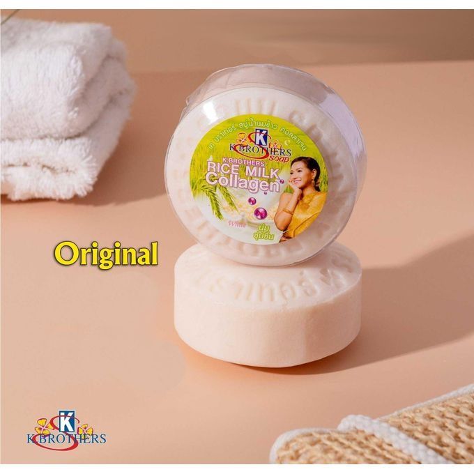 2pcs AUTHENTIC K. BROTHERS RICE MILK COLLAGEN SOAP.(2 PC)
