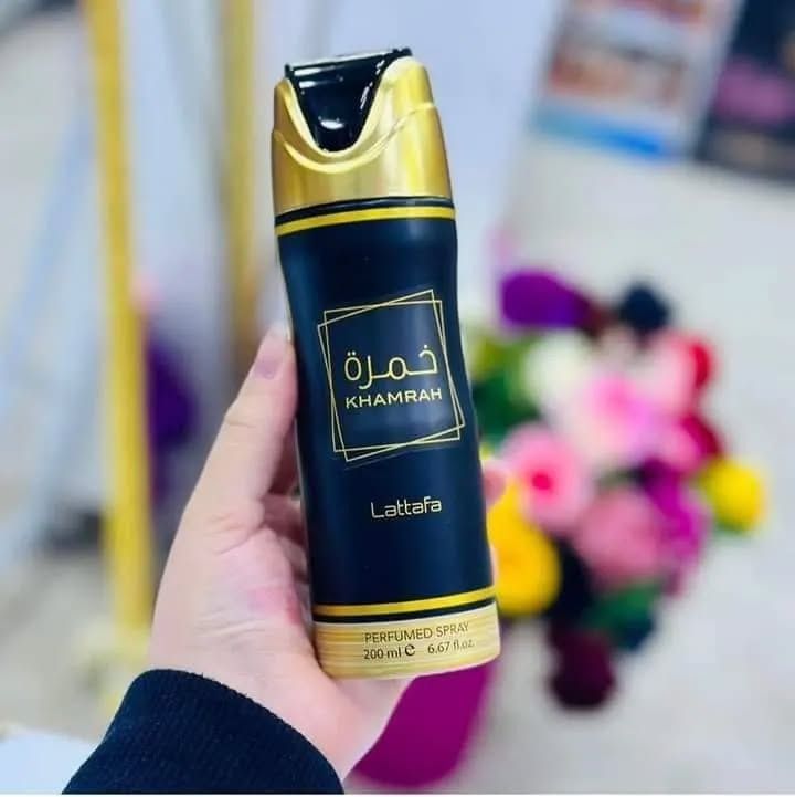 Lattafa Khamrah Unisex Perfumed Body Spray – 200ml / 6.67 fl.oz | Warm, Spicy & Long-Lasting Oriental Fragrance