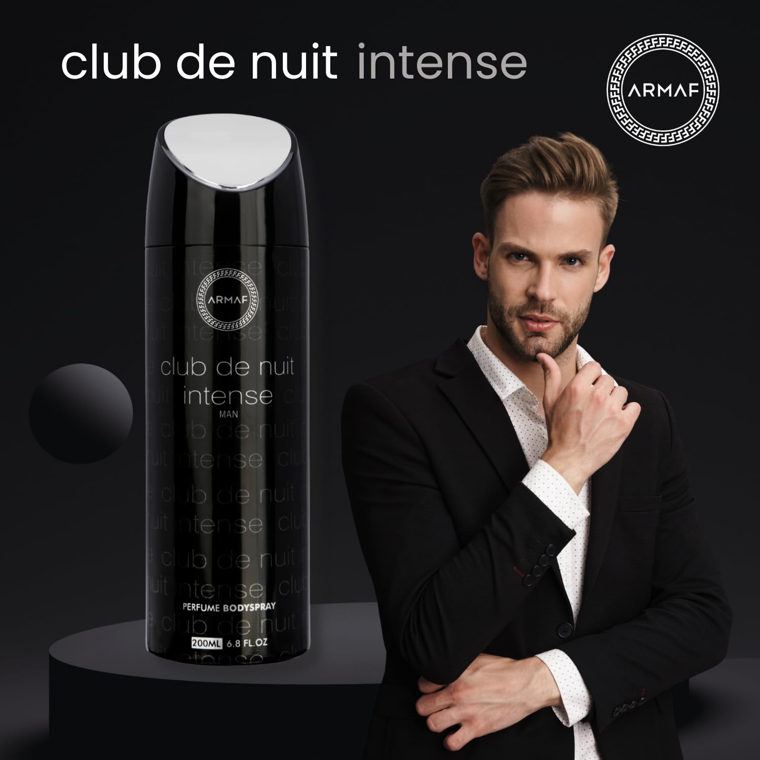 Armaf Club De Nuit Intense for Men Parfume Bodyspray Spray, 6.8 Ounce / 200 ml