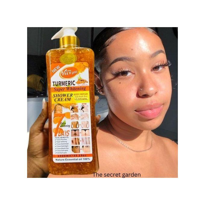 VEET GOLD Turmeric Super Whitening Shower Cream 1000ml | Brightening & Nourishing Body Wash with Turmeric & Glutathione