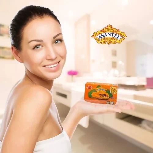 ASANTEE PAPAYA & HONEY Soap Bars with Vitamin C,E and Q10 Skin Cleansing