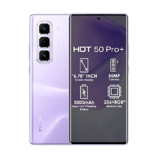 [Anniversary Sale] Infinix Hot 50 Pro Plus 128GB+16(8+8)GB 6.7" 3D-Curved AMOLED 120Hz Screen Phone 5000mAh With 33W Type-C 50MP Camera MTK Helio G100 Fingerprint Lock Hot 50 Pro+ Smart Phone