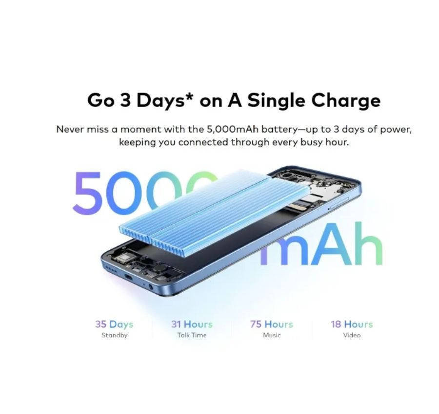 [Anniversary Offer]  Itel A90 128GB+Upto 9GB (4+5) GB Expandable 6.74" 120Hz Smooth Display 50MP+13MP Cameras 5000mAh Battery Android 15 Fingerprint Unlock Android Smart Phone