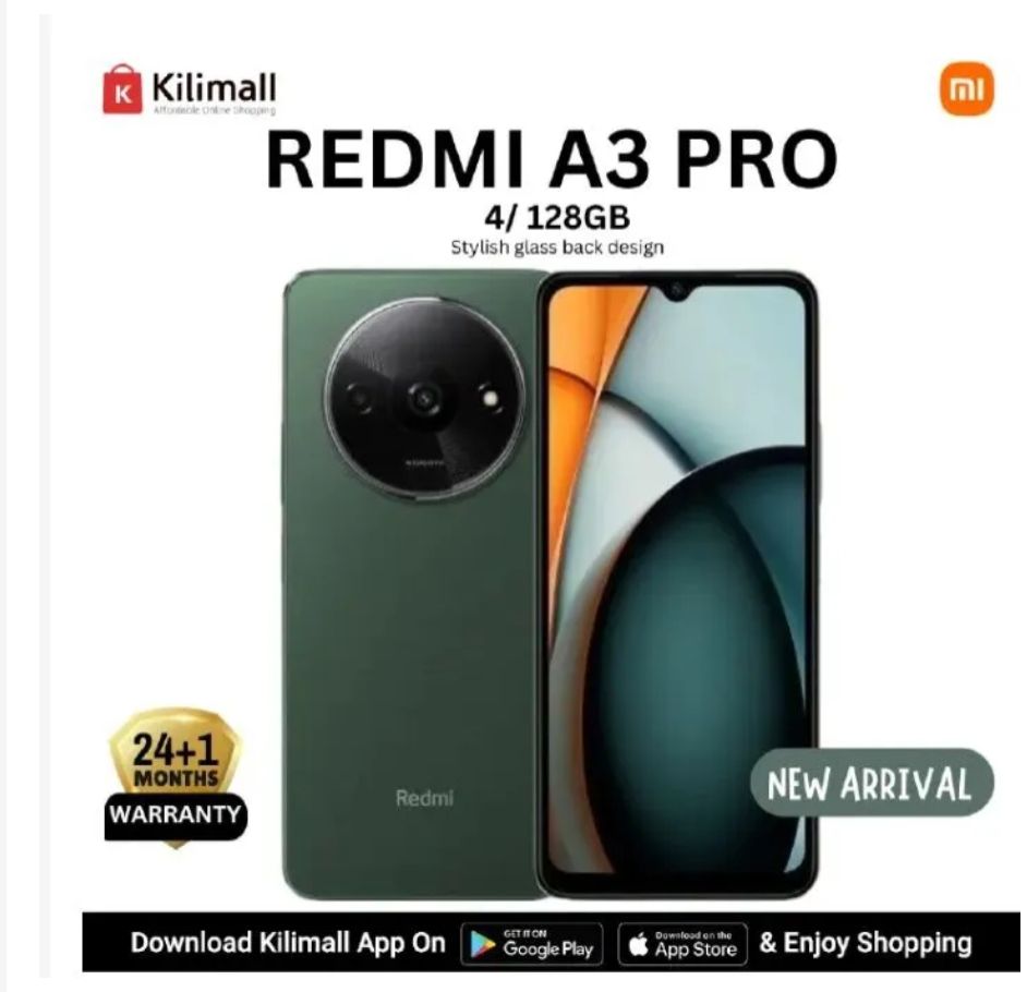 [New Arrival] Redmi A3 PRO 128GB + 4GB 6.71" Display 4G Network 8MP AI Camera 5160mAh Battery 10W Fast Charging Mediatek Helio G81 Ultra Fingerprint Sensor Android 14 Smart Phones