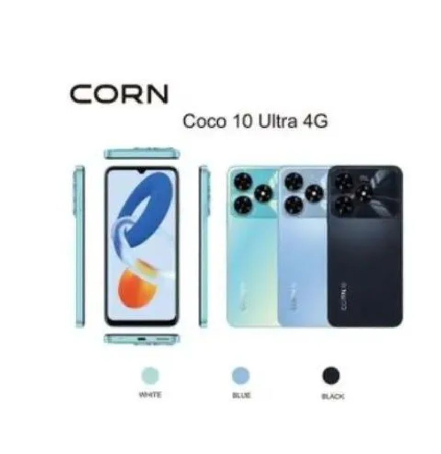 [New Arrival] Corn Coco 10 Ultra 4G 128GB+12GB(4+8)GB 5000mAh Battery 6.8 Inches HD+ Screen 13 MP Main camera 8MP Selfie 90Hz refresh rate Type-C Charger Android 14 Phone SmartPhone