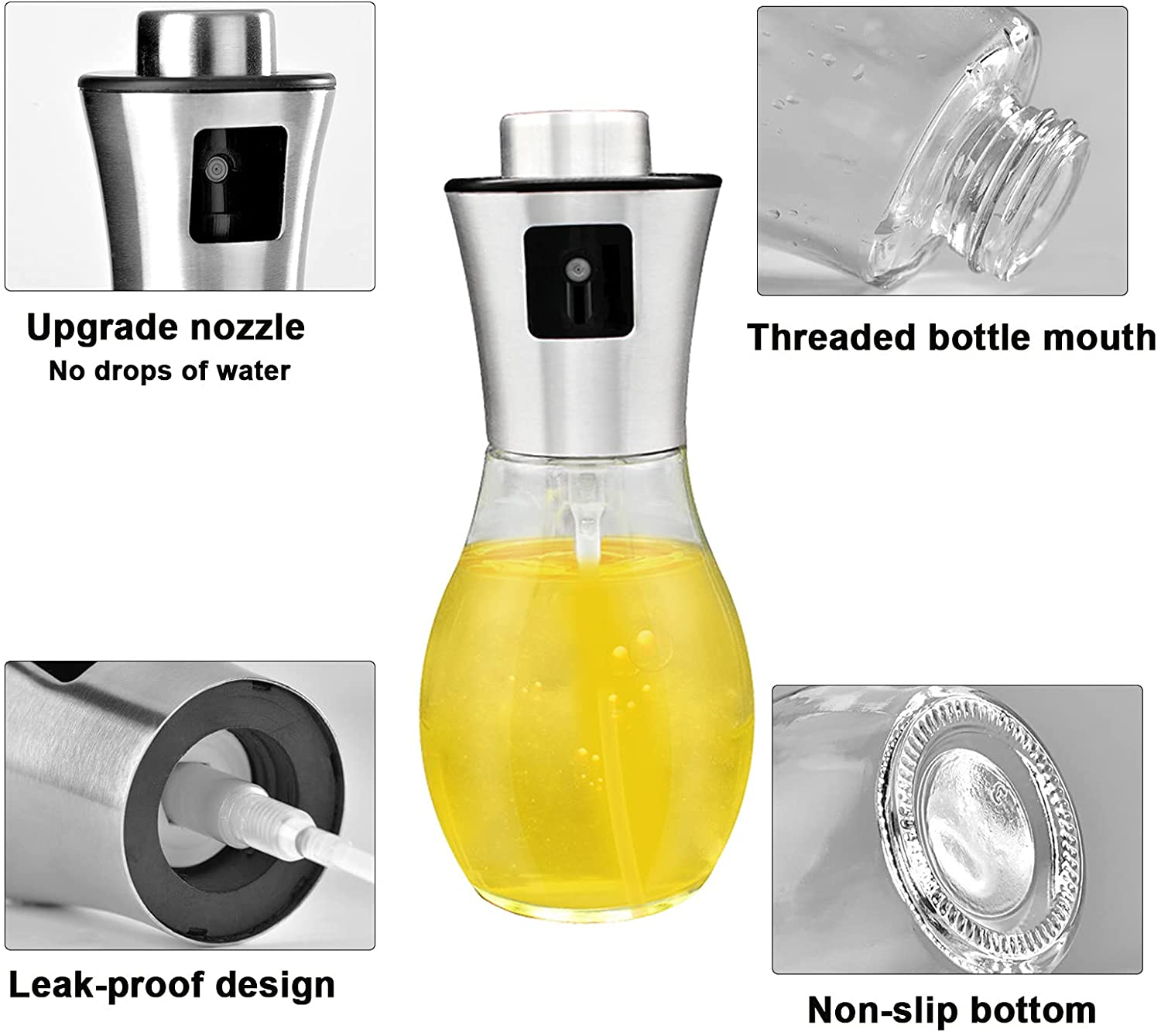 Refillable Stainless Steel Oil Spray Bottle Dispenser for Cooking – Olive Oil Mister, Vinegar Sprayer, BBQ Grill, Air Fryer, Salad Dressing, Kitchen Accessories Kenya