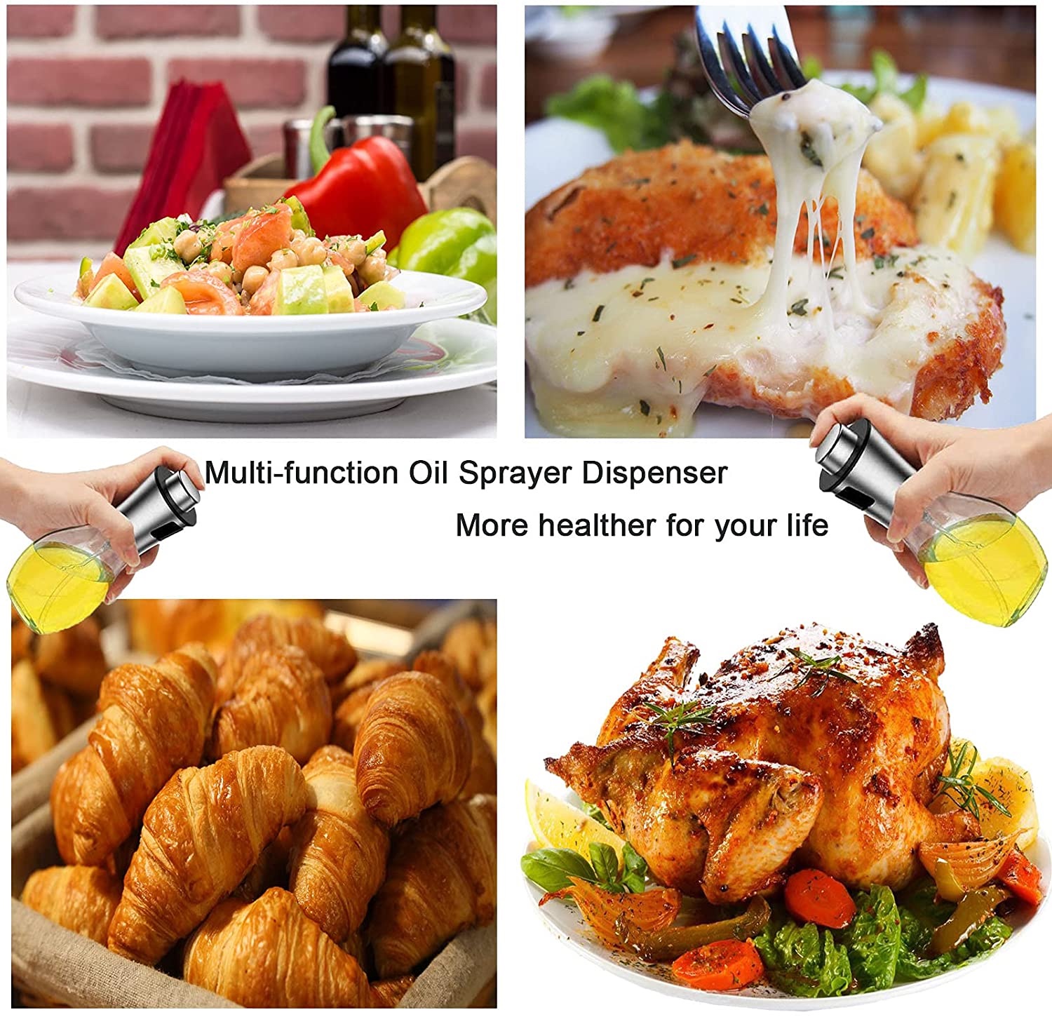 Refillable Stainless Steel Oil Spray Bottle Dispenser for Cooking – Olive Oil Mister, Vinegar Sprayer, BBQ Grill, Air Fryer, Salad Dressing, Kitchen Accessories Kenya