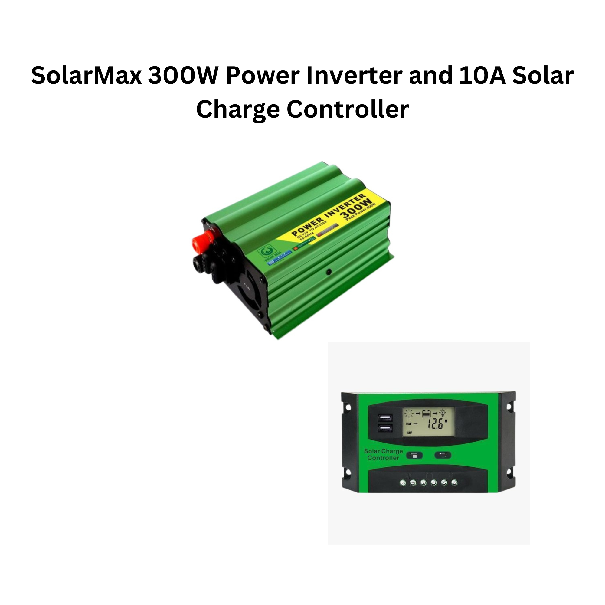 SolarMax 300W Power Inverter + 10A Solar Charge Controller Combo – Complete Off-Grid Solar Kit for Home