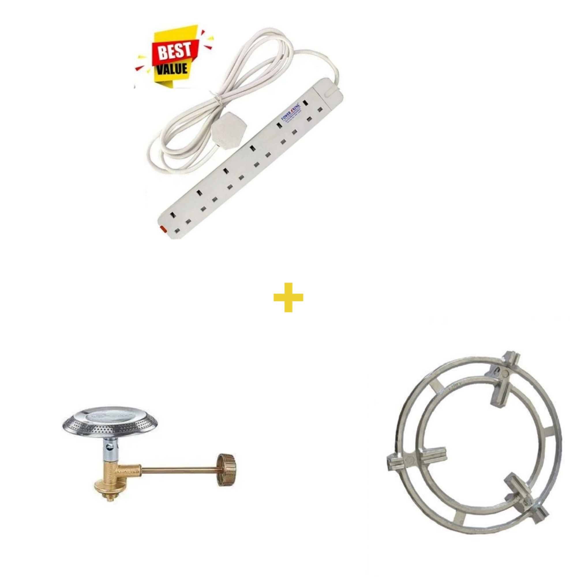 Power King 6-Way Extension + Primus 6kg Gas Burner + Meko Grill – Plug & Cook Essentials Kit