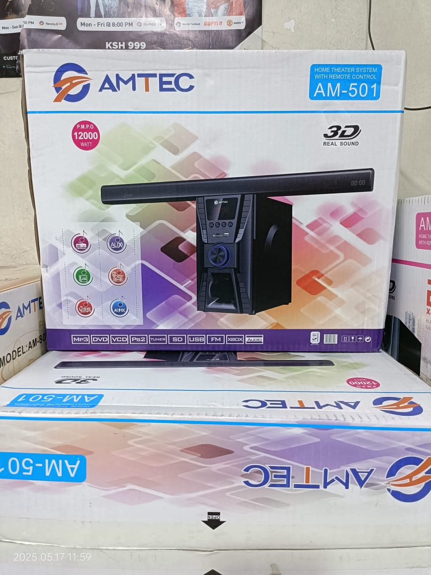 Amtec AM-501 2.1CH Hi-Fi Multimedia Speaker System – Bluetooth, USB/SD/FM, Deep Bass Home Theater Sound